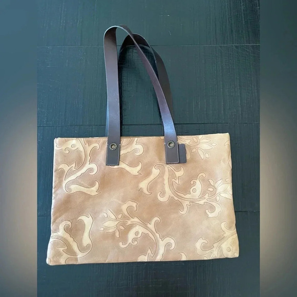 Falor Tan Leather Tote Bag - Picture 1 of 8